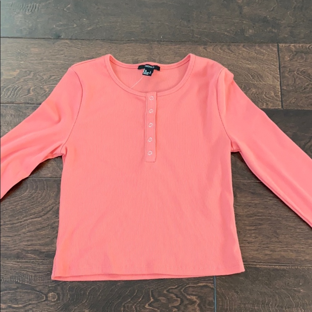 Peach Forever 21 Henley